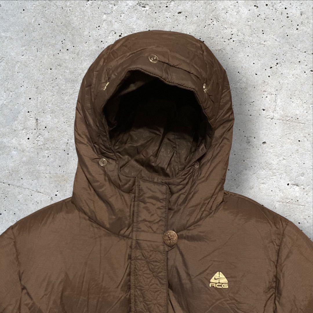 〈NIKE ACG〉ダウンジャケット　茶色　XL 刺繍デザイン希少カラー