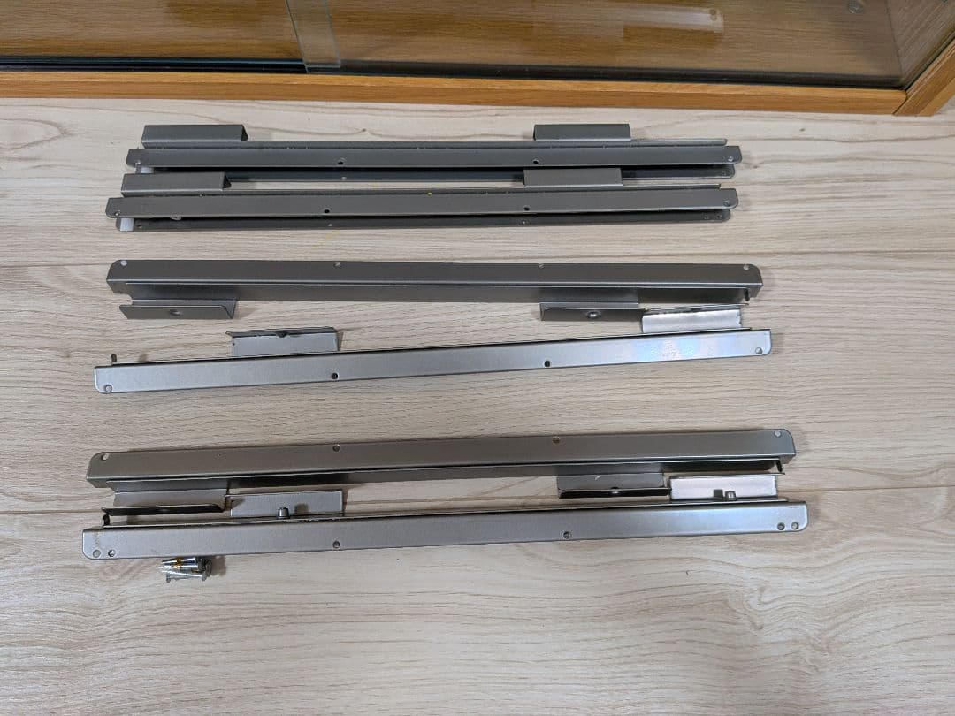 無印　ステンレスユニットシェルフ　ガラス戸　引き出し　バスケット