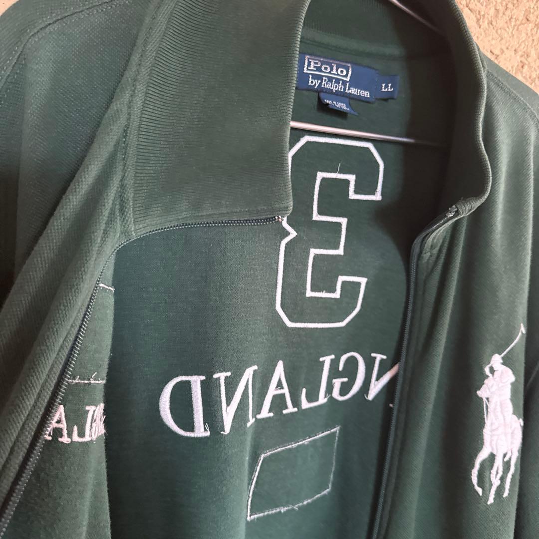 ポロバイラルフローレン ビッグポニー刺繍フルジップスウェット　グリーン LL