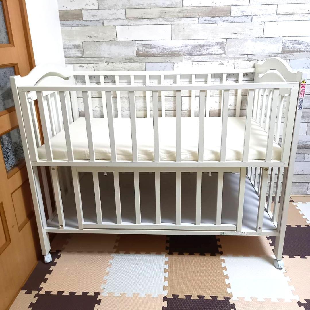 ✨PSC・SGマーク付き✨ アリス ベビーベッド ハイタイプ ホワイト 日本製