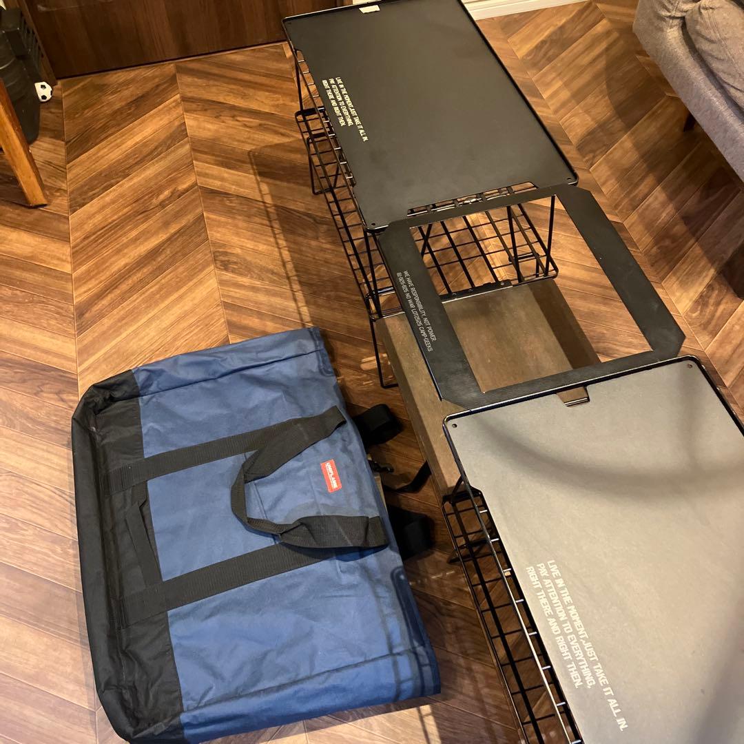 フィールドラック/ユニフレーム x 4台＋連結用天板 / キャンプギークス