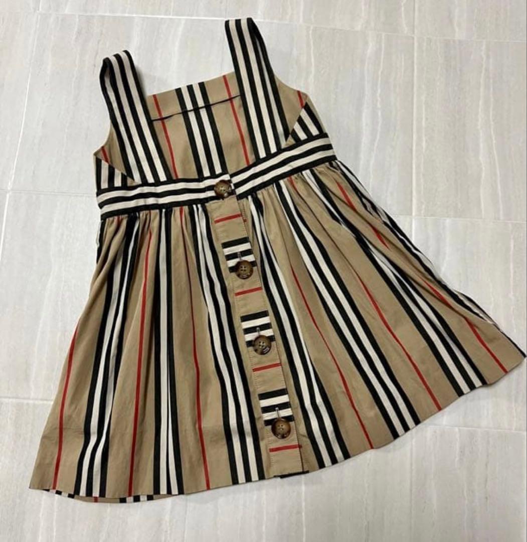 バーバリー　アイコンストライプのワンピース 2Y