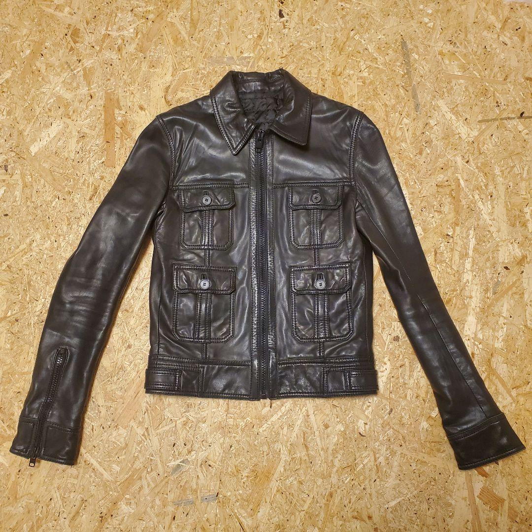 【STUD HOMME/DIOR HOMME】レザージャケット 4つポケ