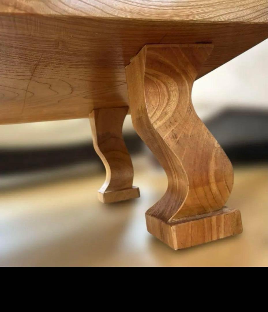 【しお様限定】一枚板けやき総欅造 ローテーブル座敷机昭和後期106✖︎63