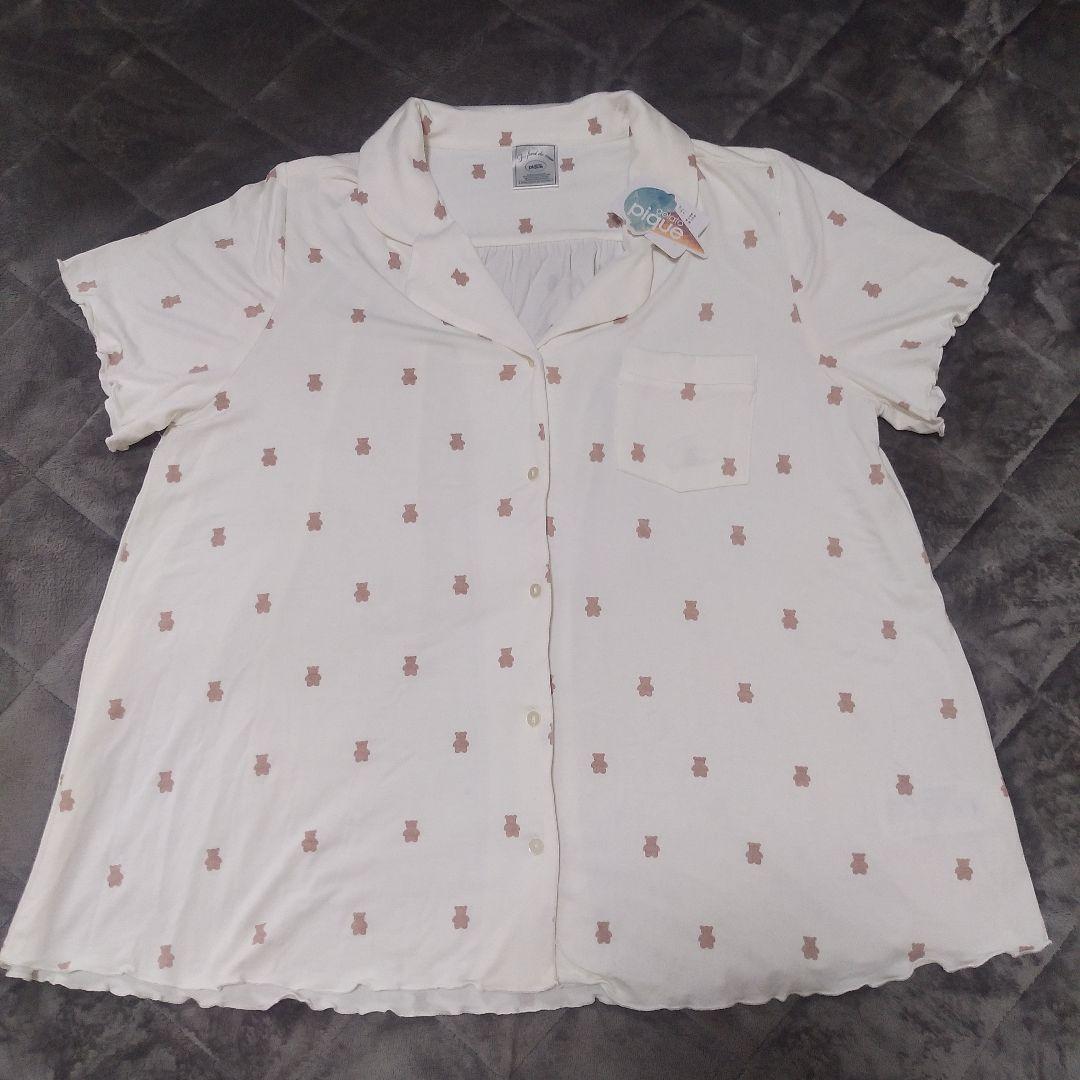 ジェラートピケ ベアモチーフシャツ＆ショートパンツセットアップ