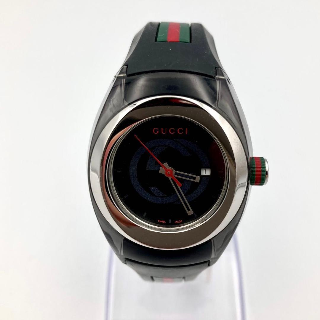 稼働 GUCCI シンク 137.3 ラバーバンド 腕時計 シェリーライン