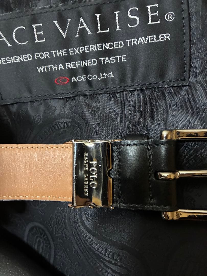 ポロラルフローレン 黒 レザーベルト シルバーのバックル