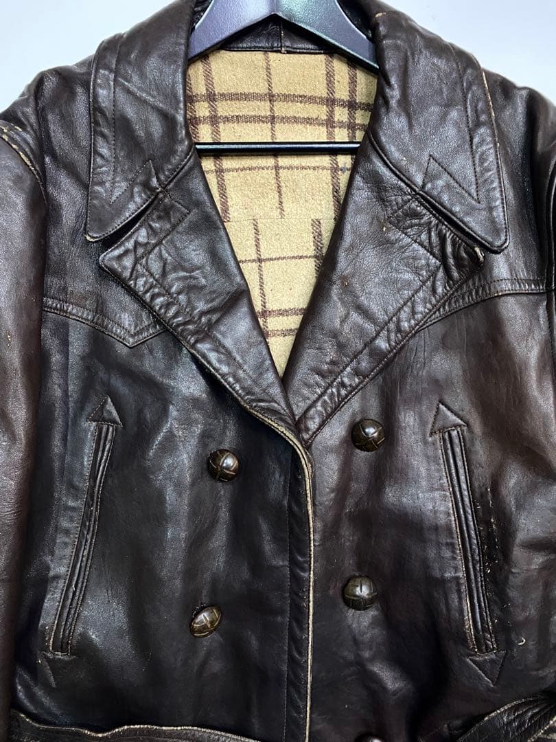 EUビンテージ レザートレンチコート シープスキン