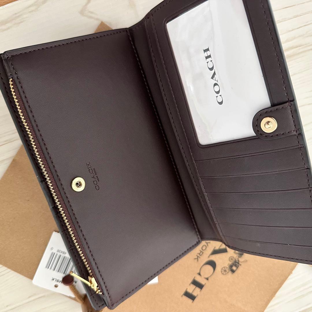 新品 上質レザー COACH　コーチ長財布 ブラック 長財布