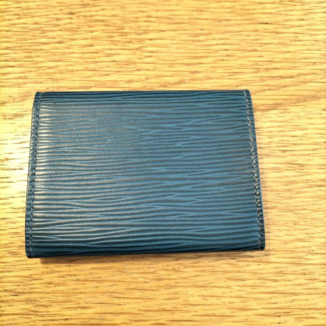 専用ルイヴィトン 青 レザー 名刺入れエピ
