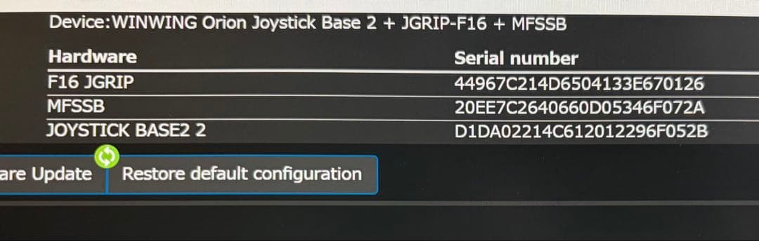 WINWING Orion2 ViperAce EXジョイスティック MFSSB