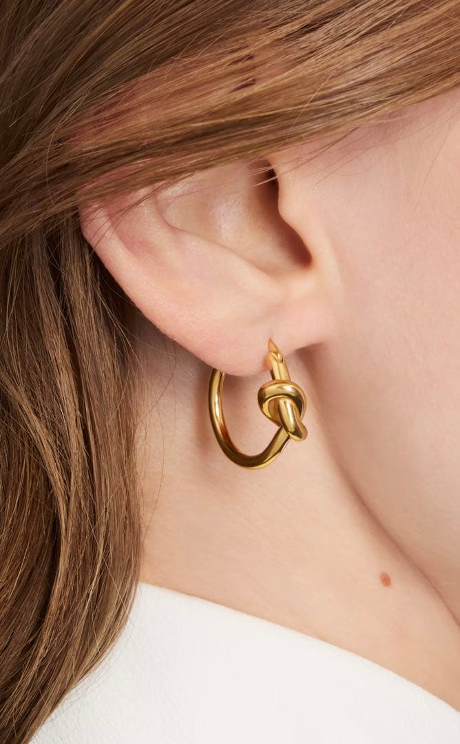 Celine ノットスモール フープピアス 片耳 ゴールド