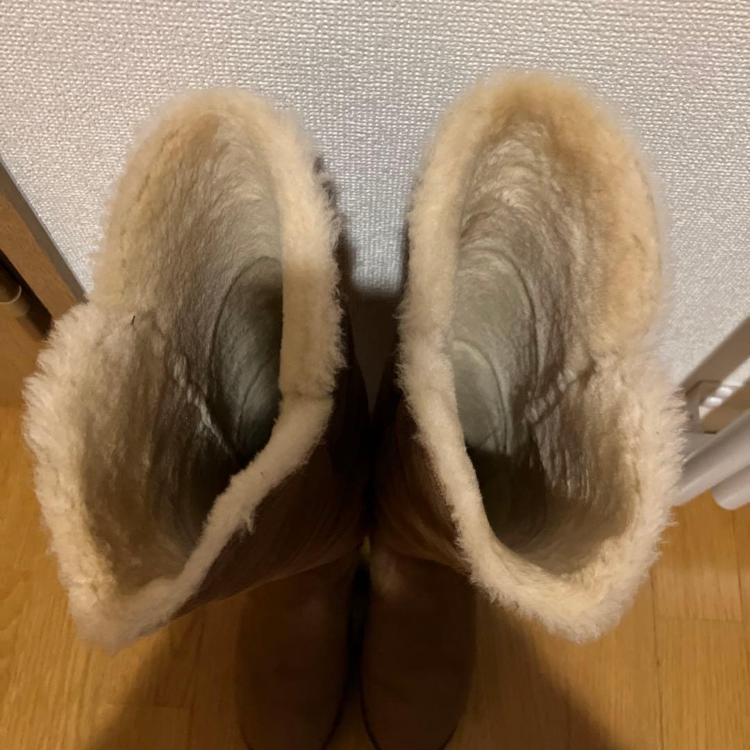 UGG ブラウン ロングブーツ ニーハイ　ファー付き　美品