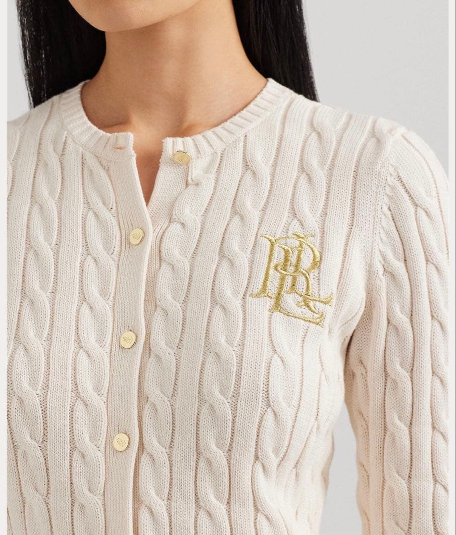 LAUREN RALPH LAUREN ケーブルニット コットン カーディガン