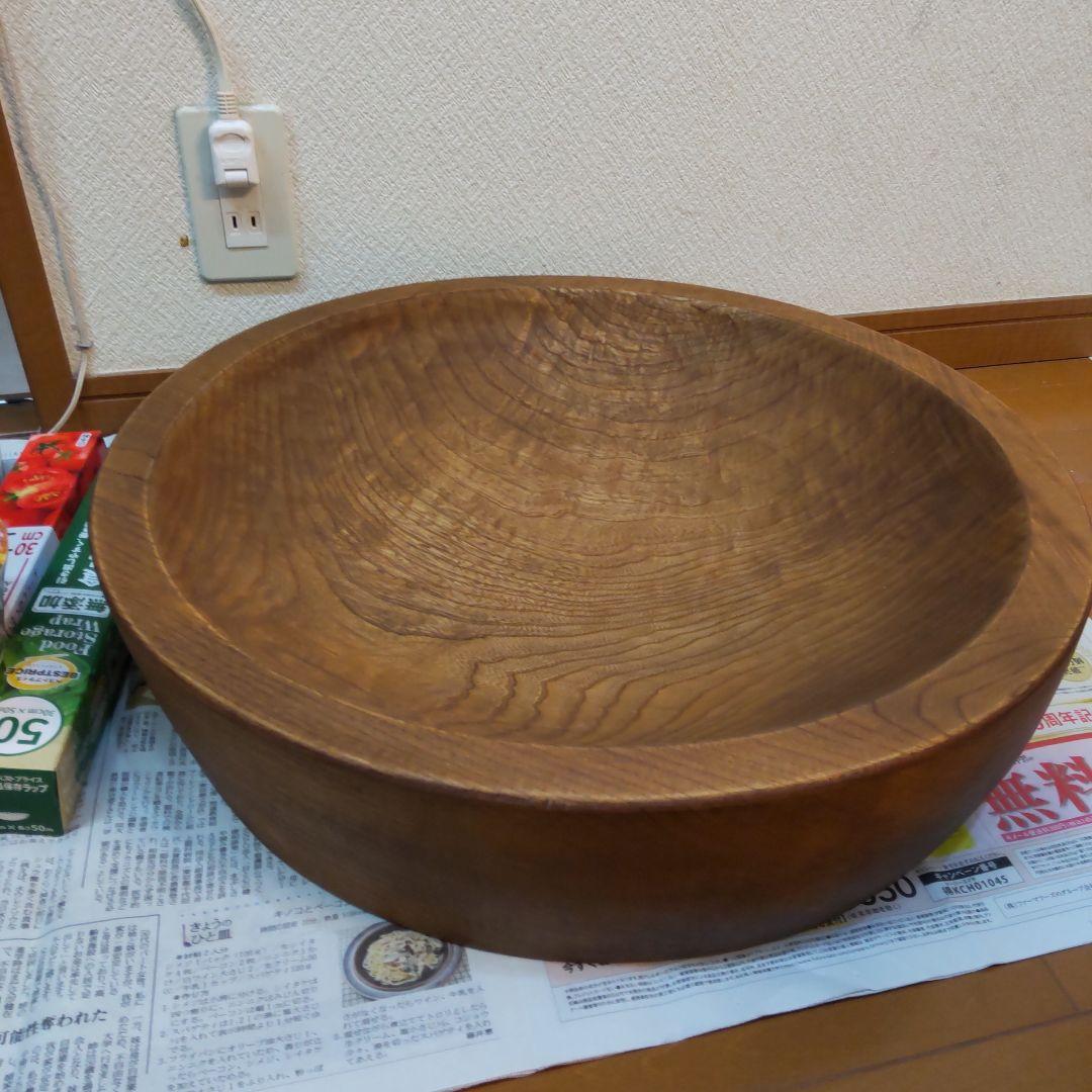 木鉢 こね鉢 51㎝ 8kg くり抜き捏ね鉢　麺 蕎麦打ち 極厚浅め 丈夫です