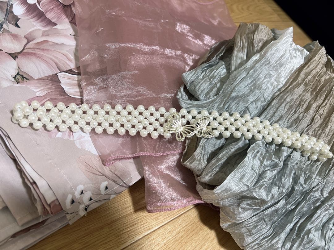 ピンク系花柄 浴衣・帯・浴衣小物「6点セット」