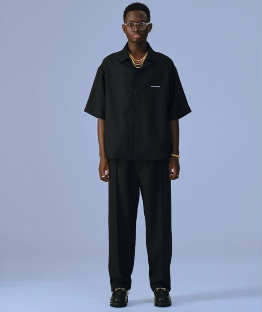 トップス Polyester Twill Fly Front S/S Shirt