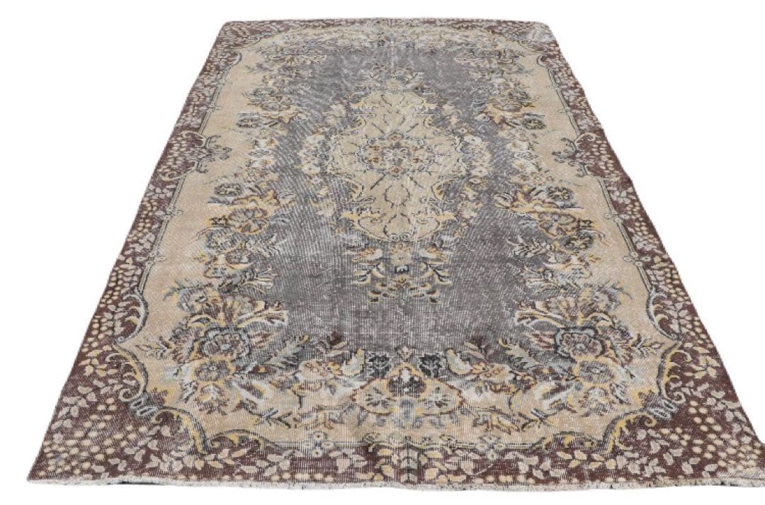 超大判　特大　トルコヴィンテージラグ　278×180スモーキーグレー　トルコラグ