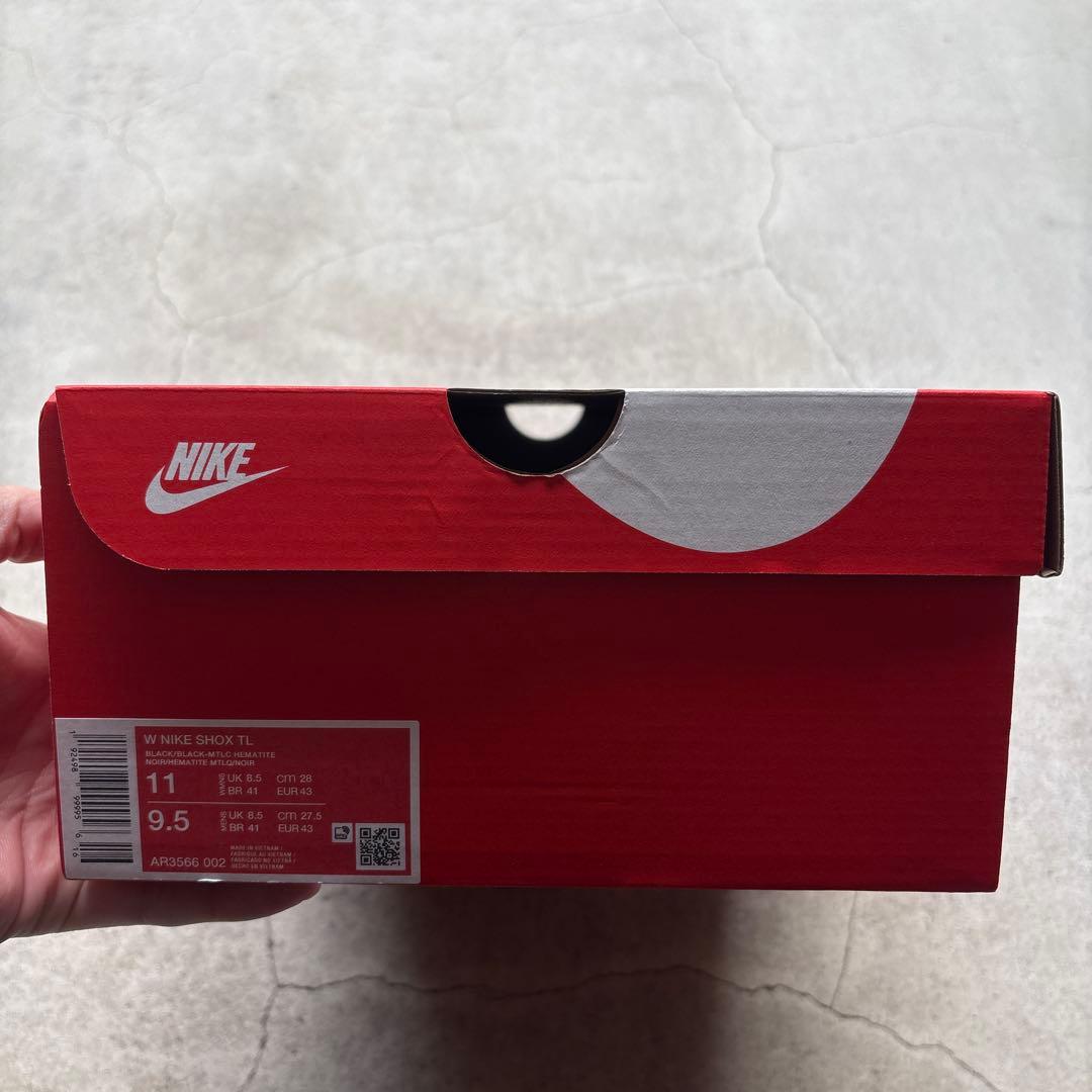 靴 NIKE W SHOX TL Black and Max Orange 28cm