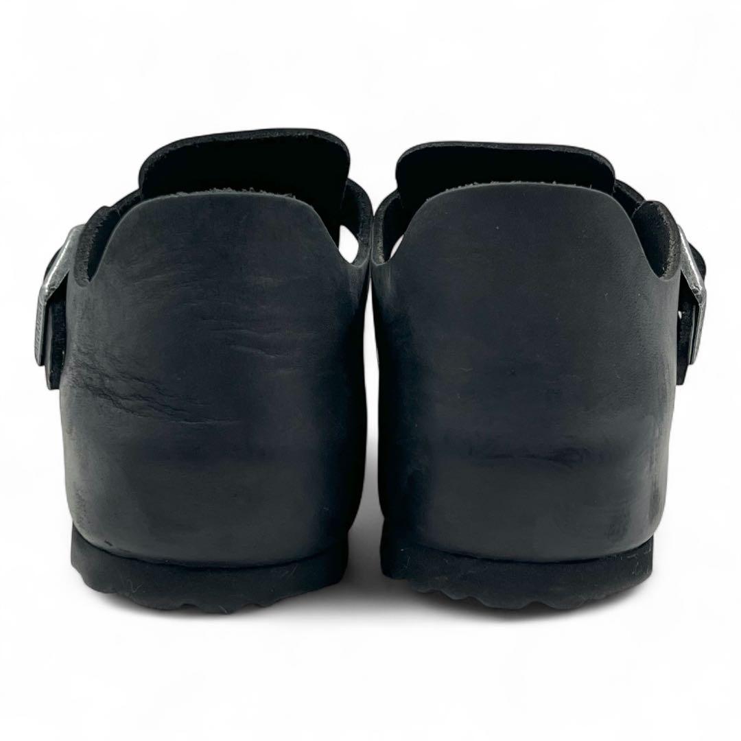 【美品】 ビルケンシュトック ロンドン サボ サンダル 24 ブラック レザー