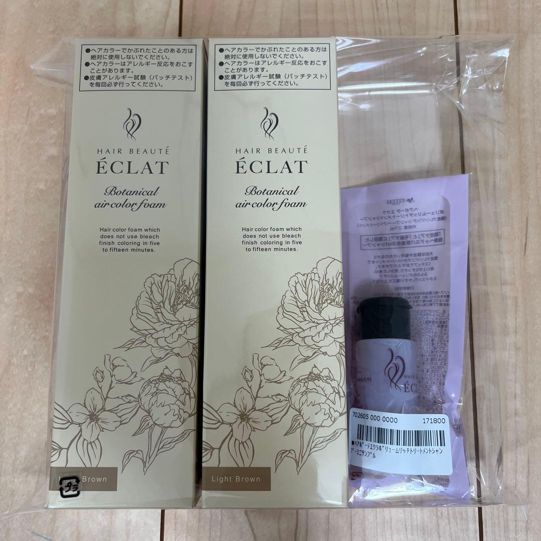 ボタニカルエアカラーフォーム、リッチトリートメントシャンプーミニサンプ