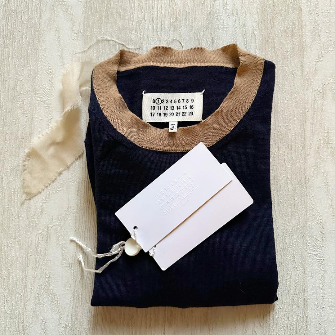 MAISON MARGIELA メゾン マルジェラ カラーブロック セーター 紺