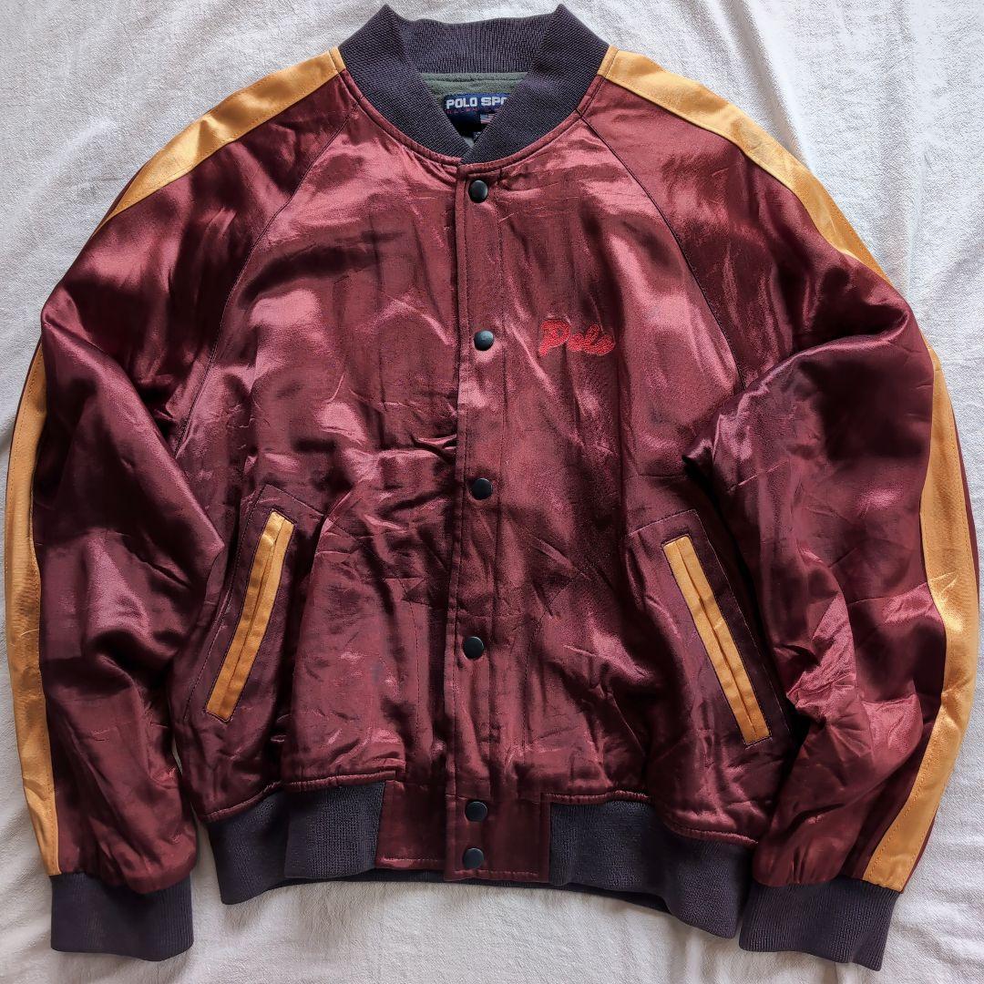 希少 ポロスポーツ ラルフローレン USA製 ビンテージ スカジャン スタジャン