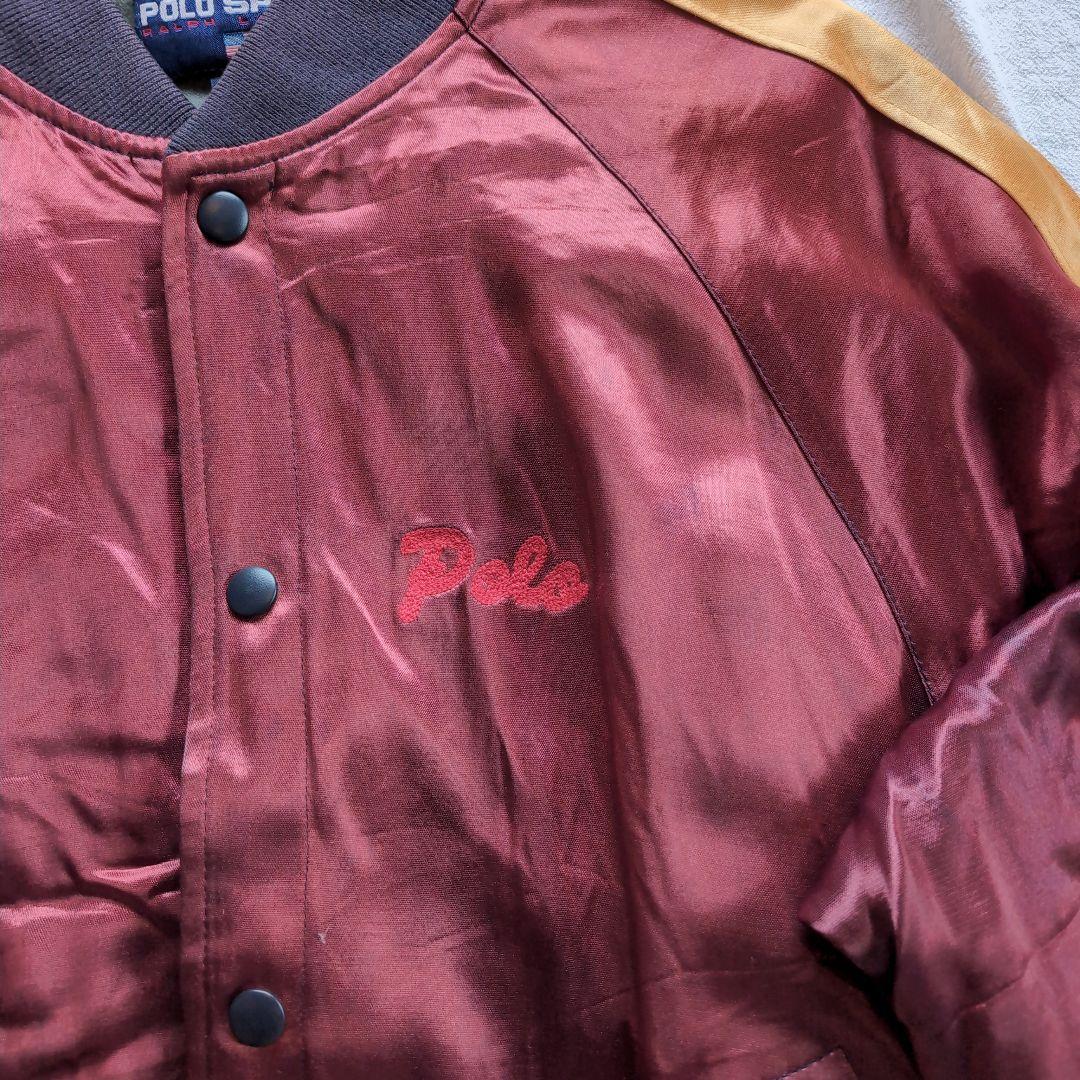 希少 ポロスポーツ ラルフローレン USA製 ビンテージ スカジャン スタジャン