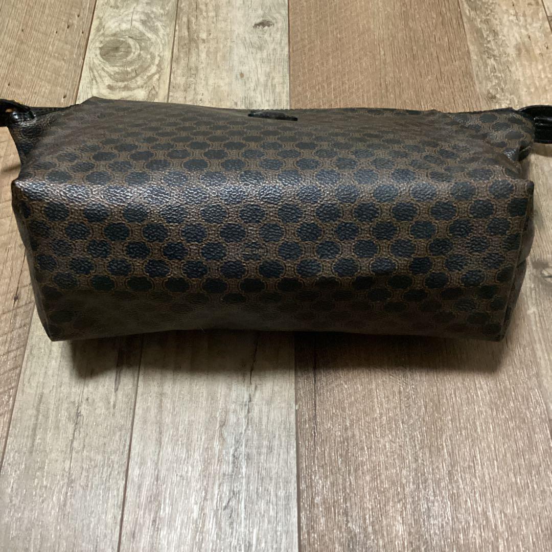 CELINE セリーヌ　マカダム柄　レザー　大型ポーチ　セカンドバッグ