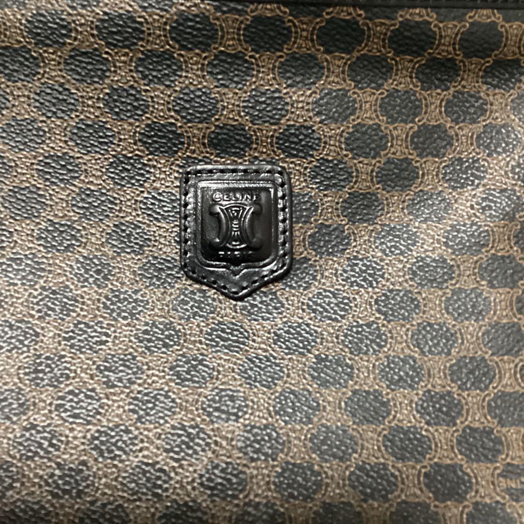 CELINE セリーヌ　マカダム柄　レザー　大型ポーチ　セカンドバッグ