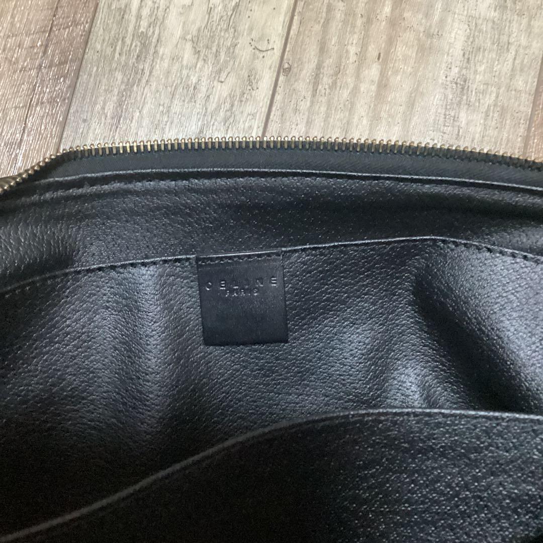 CELINE セリーヌ　マカダム柄　レザー　大型ポーチ　セカンドバッグ