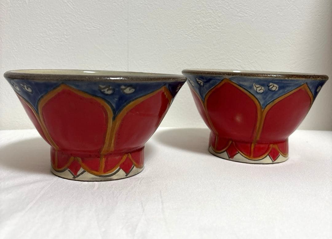 幸陶器　花笠マカイ　5寸 ペアセット　２個　沖縄　やちむん 茶碗　丼