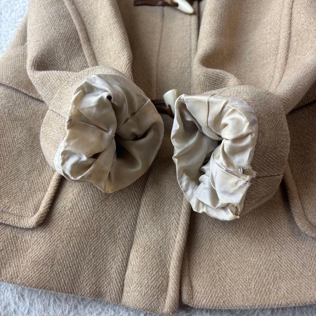 高級 バーバリーロンドン ヘリンボーン ダッフルコート フード付き ベージュ