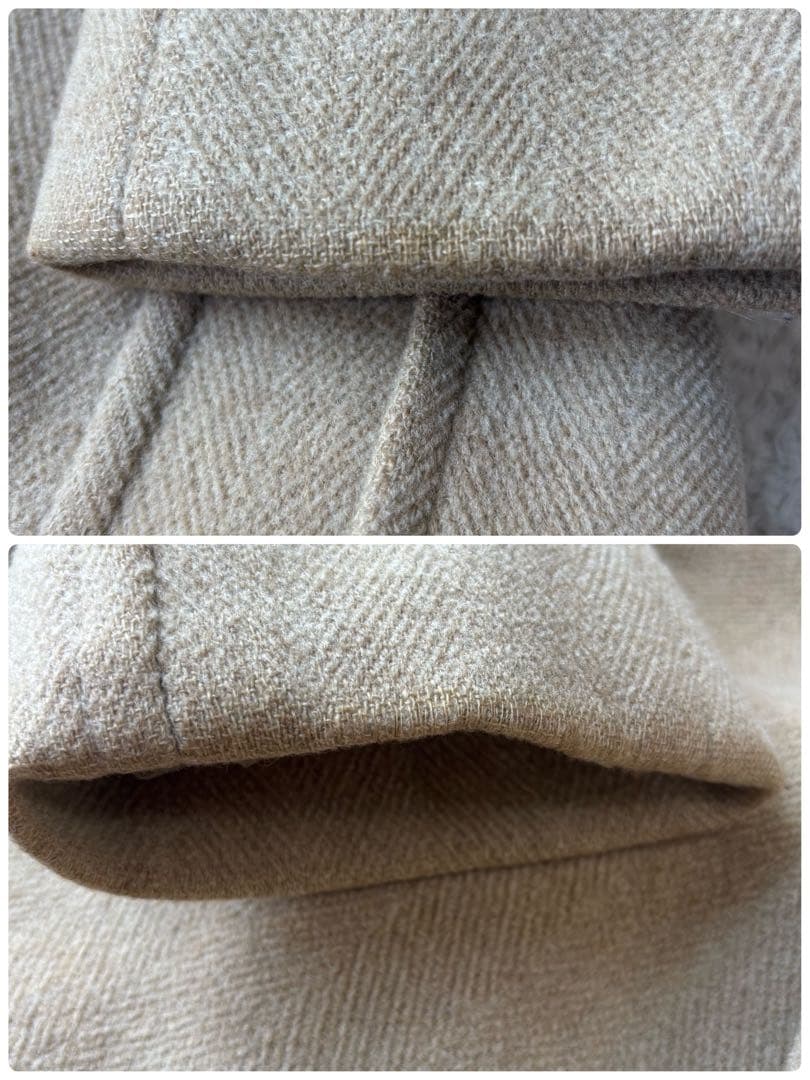 高級 バーバリーロンドン ヘリンボーン ダッフルコート フード付き ベージュ