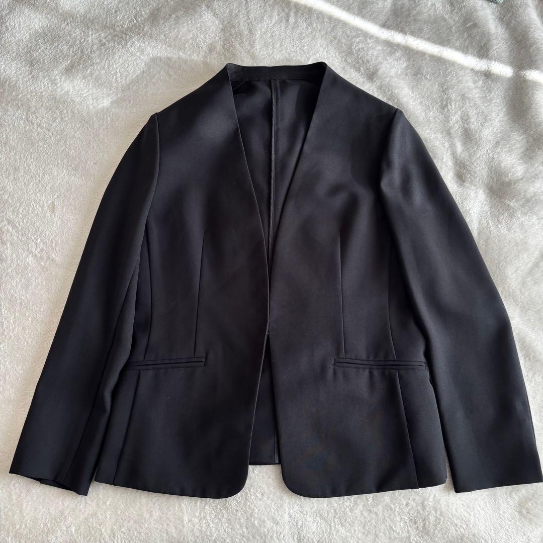 ✨️美品 PLST プラステ パンツスーツ セットアップ ノーカラー ブラック