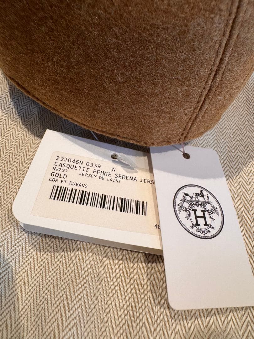 未使用 タグ付 エルメス HERMES キャップ キャスケット セレナ ゴールド