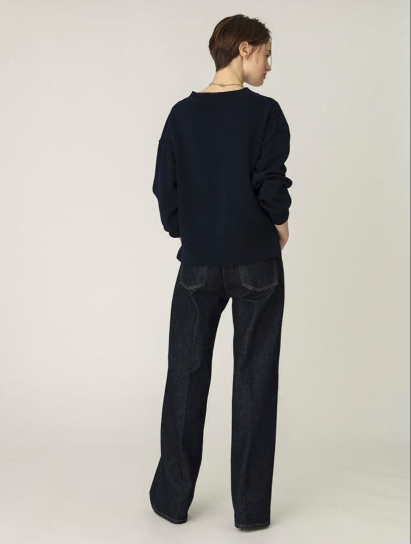 【ebure】ワンウォッシュ ボタンフライ ワイドデニム38 ロンハーマン