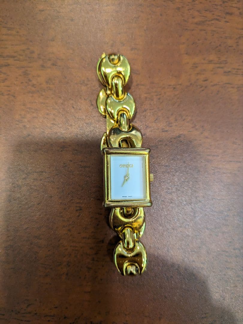 空　 GUCCIゴールド チェーンブレスレット 時計1800L