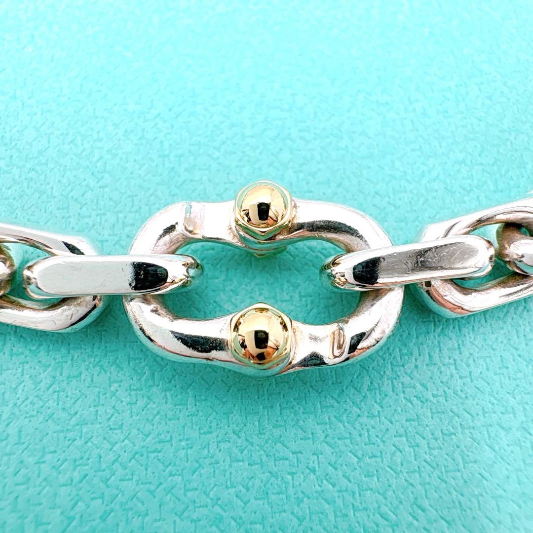 美品 付属品付 ティファニー メイカーズ ナロー コンビ シルバー k18