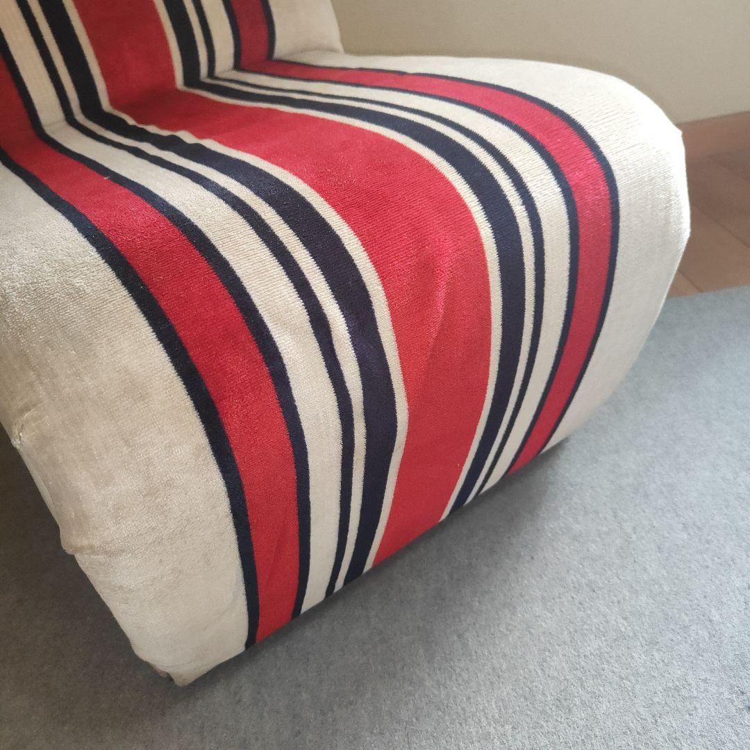 Amber Sorsek☆昭和レトロ ☆ベロアストライプソファー 当時物