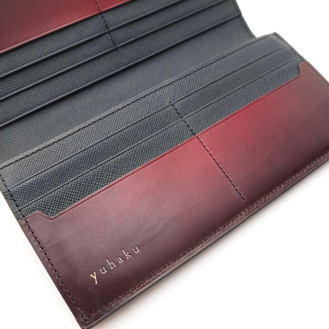 難有り訳あり品 yuhaku バーガンディ 長財布 ユハク 未使用