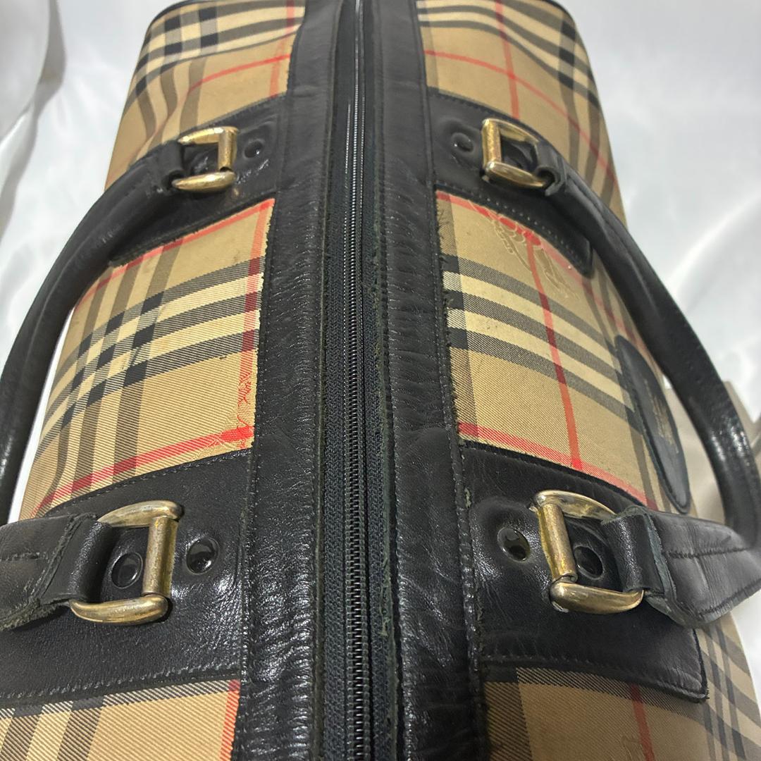 Burberrys ボストンバッグ 大容量 ノバチェック ブラック×ベージュ