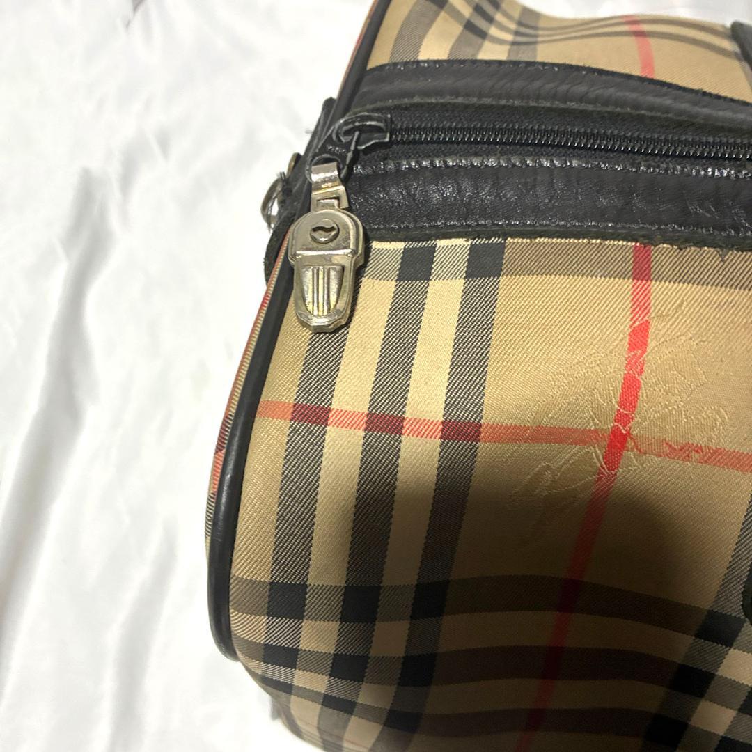 Burberrys ボストンバッグ 大容量 ノバチェック ブラック×ベージュ