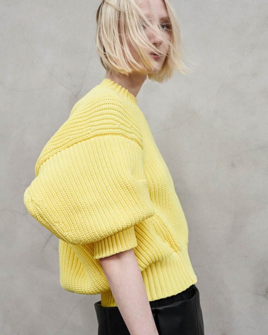 sacai 2023ss イエローニットトップス