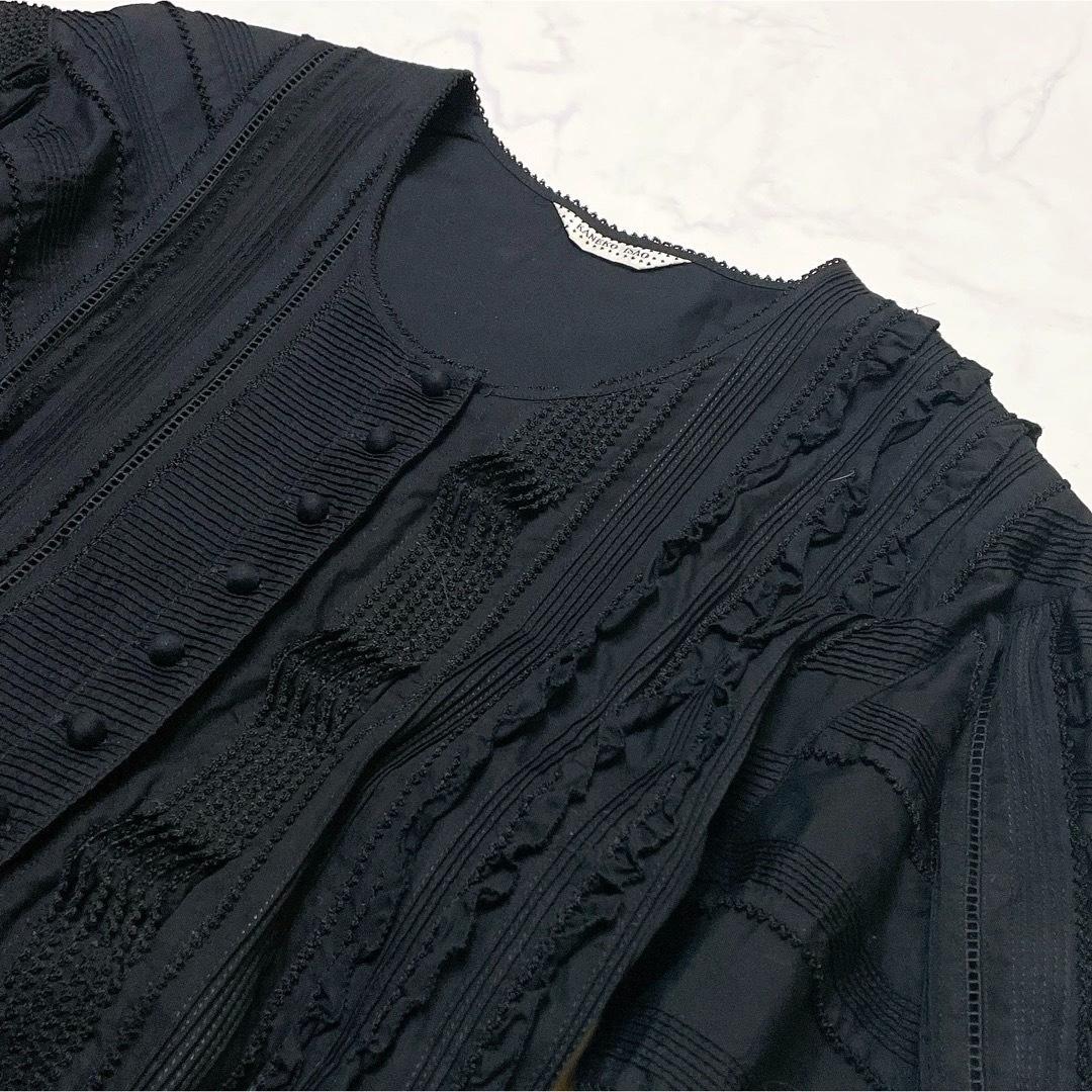 美品 カネコイサオ コットンロングワンピース リボン はおり マキシ丈 F