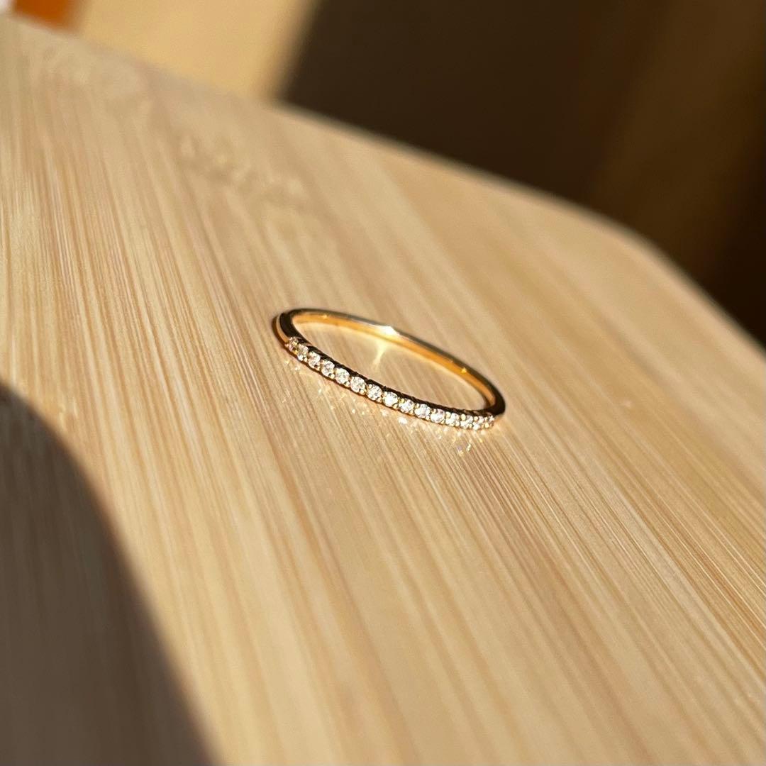 新品 4°CヨンドシーK18YG ダイヤモンドハーフエタニティ リング