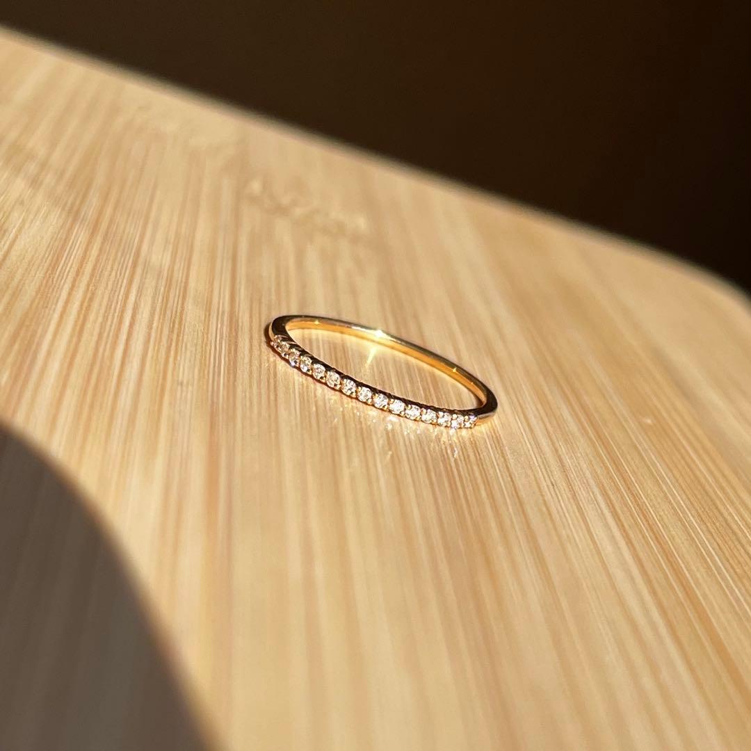 新品 4°CヨンドシーK18YG ダイヤモンドハーフエタニティ リング