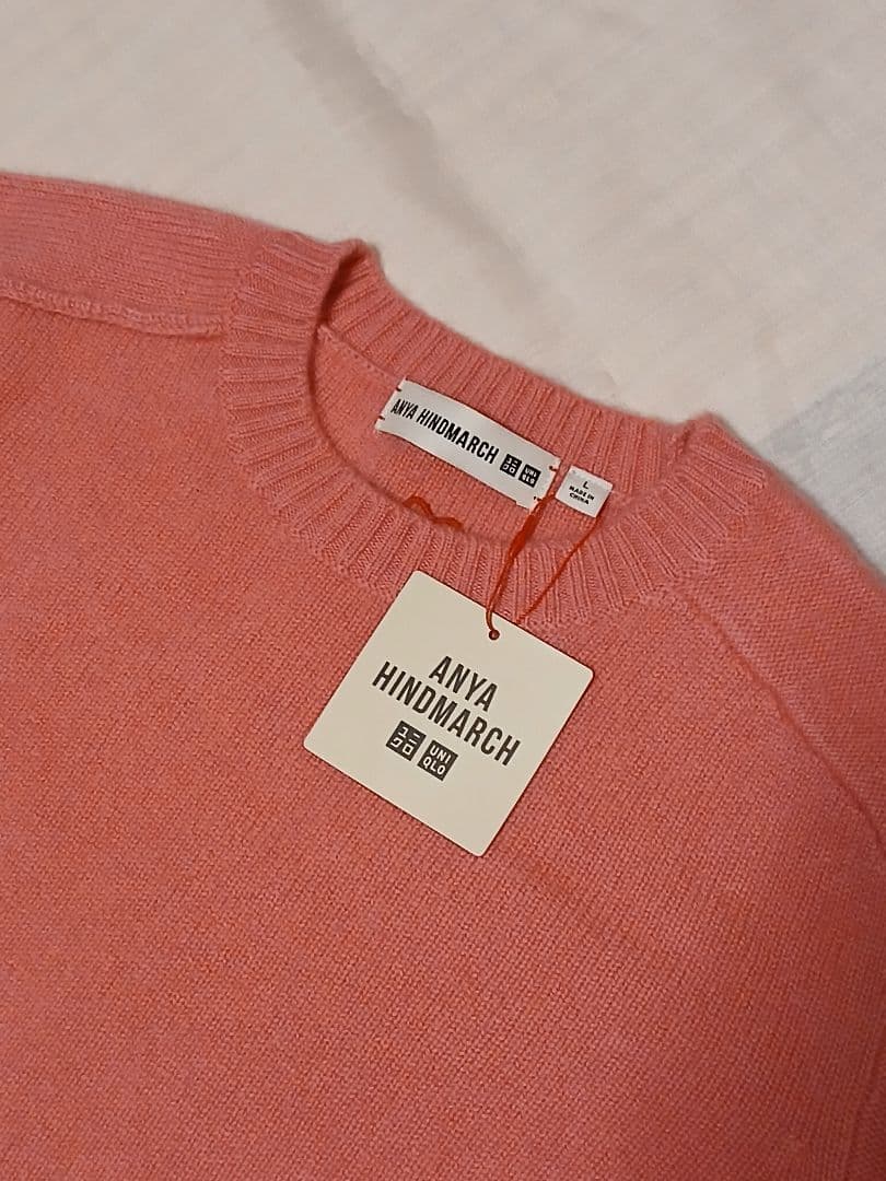 【新品未使用】ユニクロ アニヤハインドマーチ カシミヤセーター L ピンク