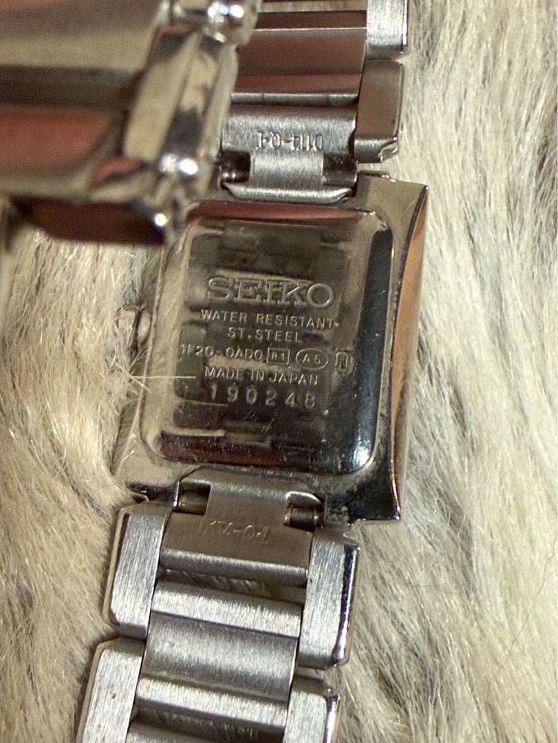 【動作未確認】セイコー エクセリーヌ スクエアダイヤ ダイヤベゼル 腕時計