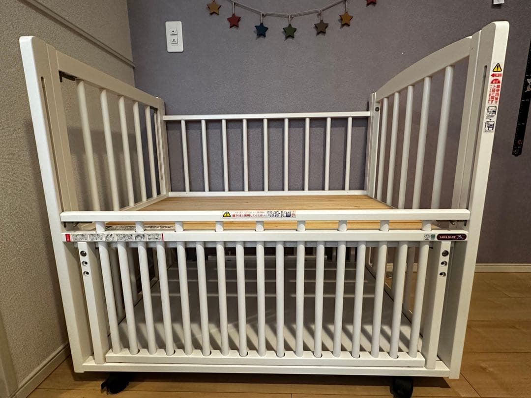 サワベビー プチベリー ベビーベッド 90×60 ツーオープン